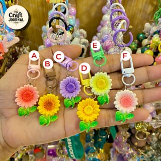 Cute Sunflower Keychain – Colorful Daisy Bag Charm 2
