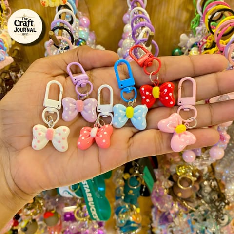Mini Ribbon Bag Keychain – Cute Bow Charm Collection