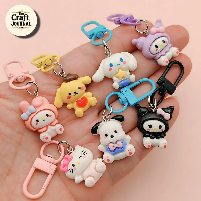 Cute Sanrio Character Keychain – Kawaii Bag Charm Set