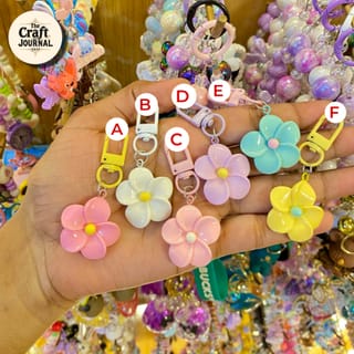 Cute Plumeria Flower Keychain – Colorful Tropical Bag Charm 2