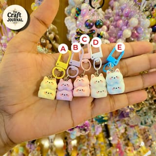 Cute Chubby Cat Keychain – Kawaii Stacked Cat Bag Charm 2
