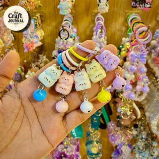 Cute Chubby Cat Bell Keychain – Kawaii Stacked Cat Bag Charm 2