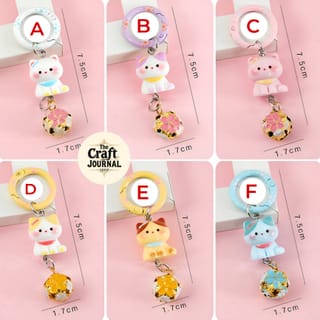Cute Pastel Cat Bell Keychain – Kawaii Kitty Bag Charm 4