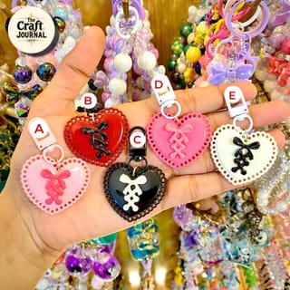 Lace Heart Ribbon Keychain – Cute Bow Charm Bag Accessory 2