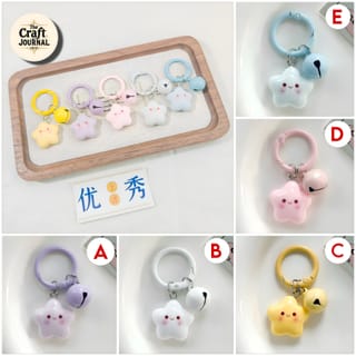 Cute Smiling Star Bell Keychain 2