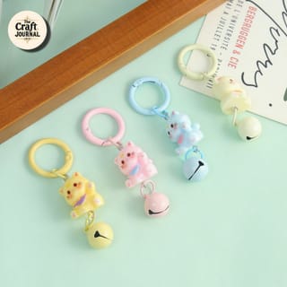 Cute Lucky Cat Bell Keychain 2