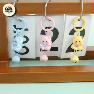 Cute Lucky Cat Bell Keychain 4