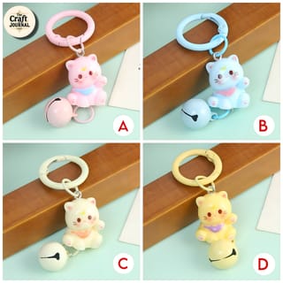 Cute Lucky Cat Bell Keychain 5