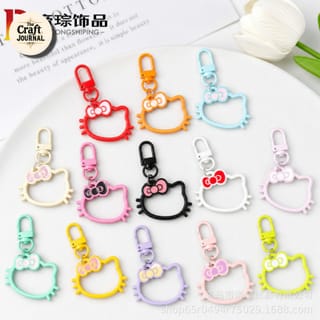 Cute Bow Cat Outline Keychain 1