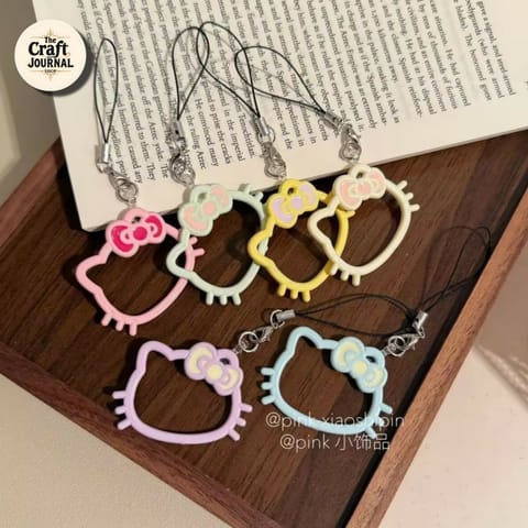 Cute Bow Cat Phone Strap Charm