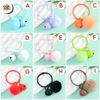 Colorful Pom Pom Bell Ring Keychain 5