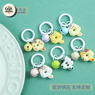 Cute Cat Donut Bell Keychain 2