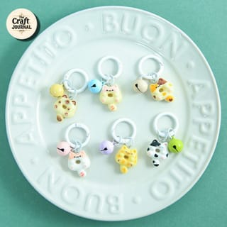 Cute Cat Donut Bell Keychain 3