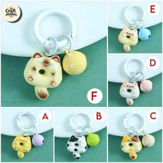 Cute Cat Donut Bell Keychain 5