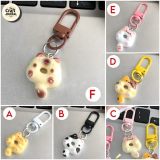 Cute Cat Donut Clip Keychain 2