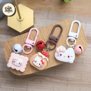 Cute Kitty Dessert Bell Keychain 2