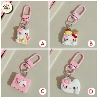 Cute Kitty Pink Clip Keychain 2