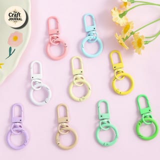 Colorful Double Ring Clip Keychain 2