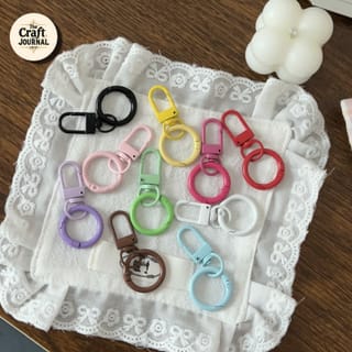 Colorful Double Ring Clip Keychain 3