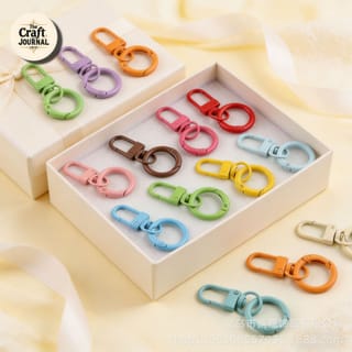 Colorful Double Ring Clip Keychain 4