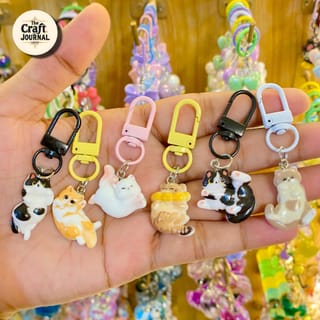 Cute Lazy Cat Keychain 1