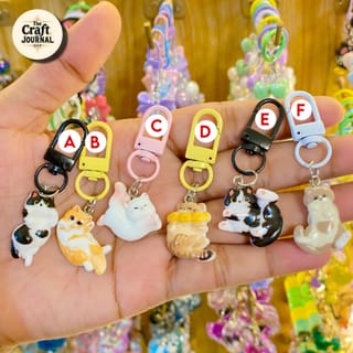 Cute Lazy Cat Keychain 2