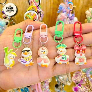 Cute Rich Duck Cartoon Keychain 1