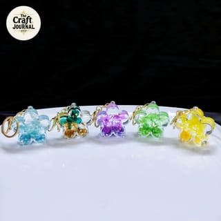 Floral Glitter Blossom Keychain 4