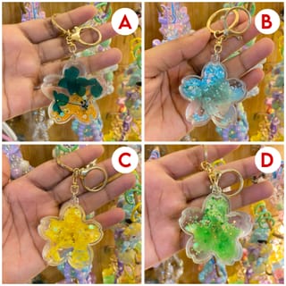 Floral Glitter Blossom Keychain 5