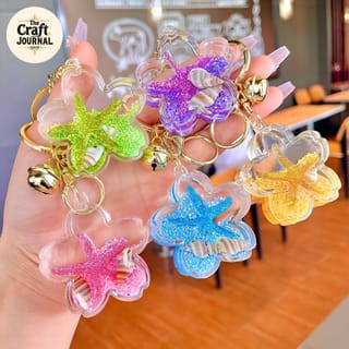 Ocean Starfish Glitter Keychain 2