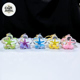 Ocean Starfish Glitter Keychain 3