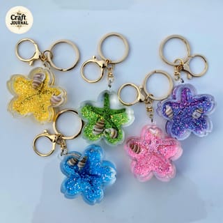 Ocean Starfish Glitter Keychain 4