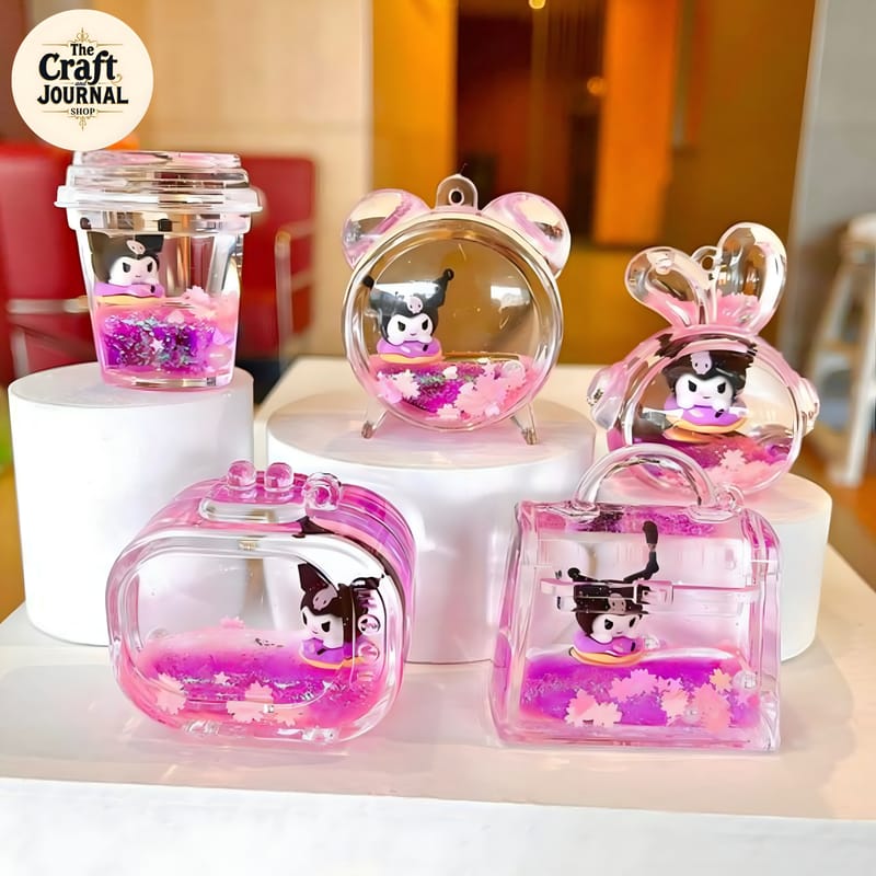 Kawaii Purple Glitter Keychain