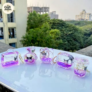 Kawaii Purple Glitter Keychain 3