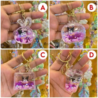 Kawaii Purple Glitter Keychain 4