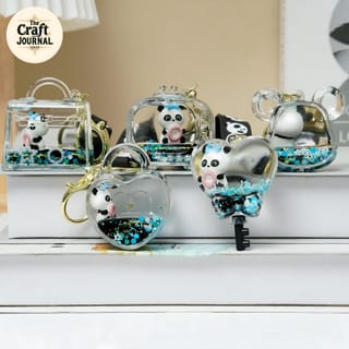 Panda Crystal Glitter Keychain 2