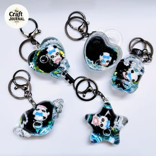 Panda Crystal Glitter Keychain 3
