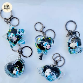 Panda Crystal Glitter Keychain 4