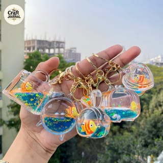 Ocean Aquarium Fish Glitter Keychain 2