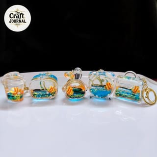Ocean Aquarium Fish Glitter Keychain 3