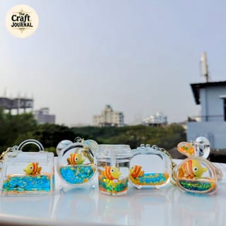 Ocean Aquarium Fish Glitter Keychain 4