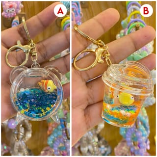 Ocean Aquarium Fish Glitter Keychain 5