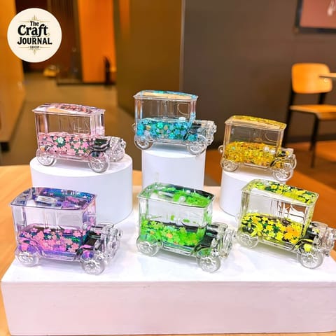 Glitter Vintage Car Keychain
