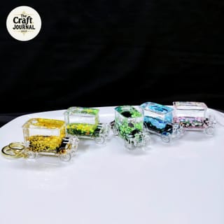 Glitter Vintage Car Keychain 2