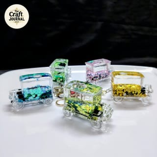Glitter Vintage Car Keychain 3
