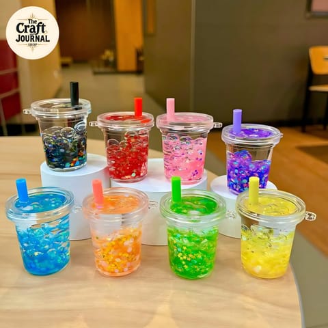 Glitter Cup Keychain