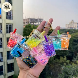 Glitter Cup Keychain 2