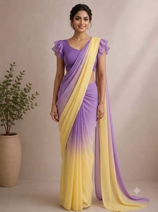 Rongdhonu saree/জর্জেট রংধনু শাড়ি 5