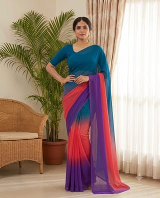 Rongdhonu saree/জর্জেট রংধনু শাড়ী 3