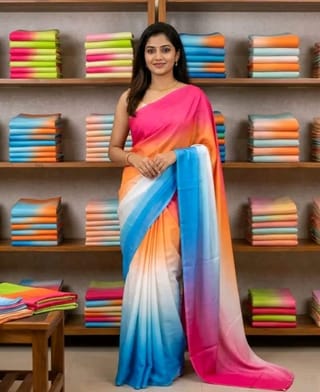 Rongdhonu saree/জর্জেট রংধনু শাড়ী 5